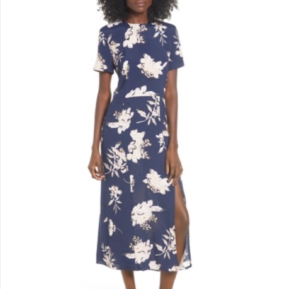Navy Floral Dress